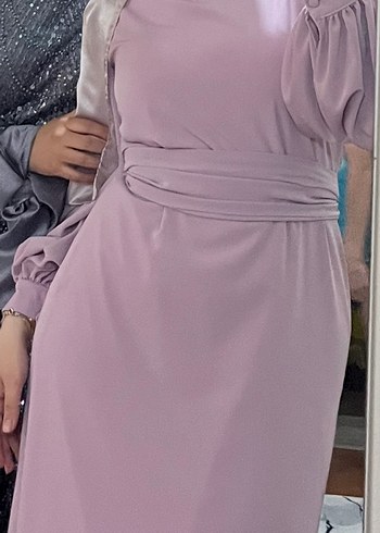 38 Beden Lila Uzun Kollu Kadın Elbise