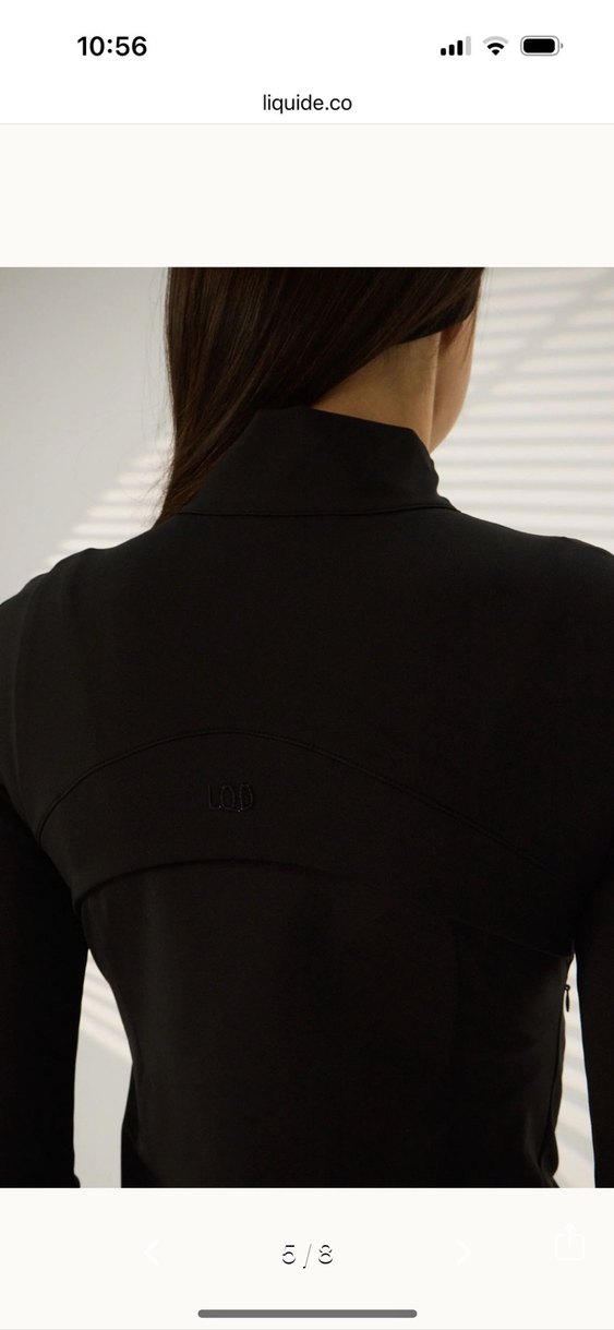 Siyah Yüksek Yakalı Kadın Spor Üstü Liquide - Görsel 5