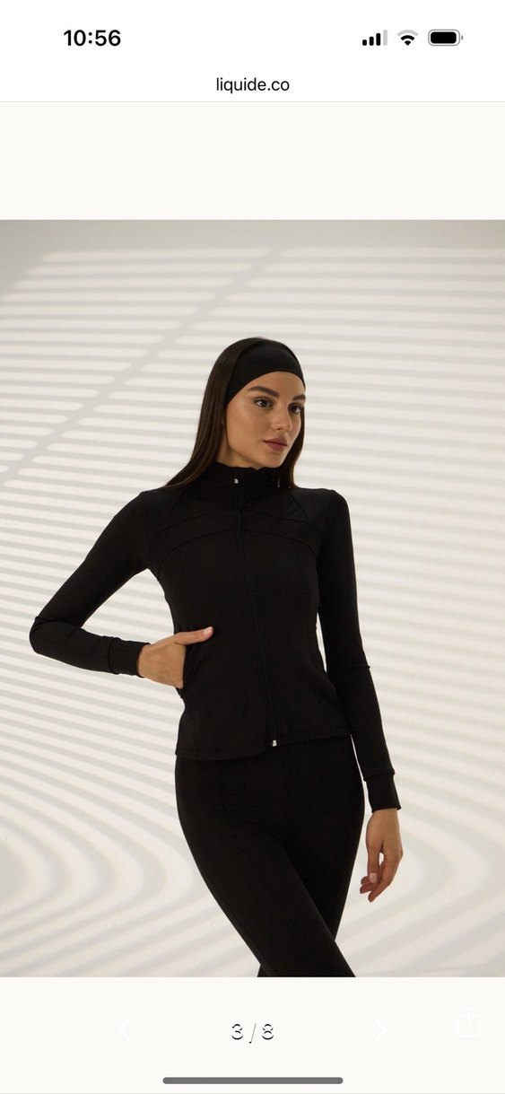 Siyah Yüksek Yakalı Kadın Spor Üstü Liquide - Görsel 3