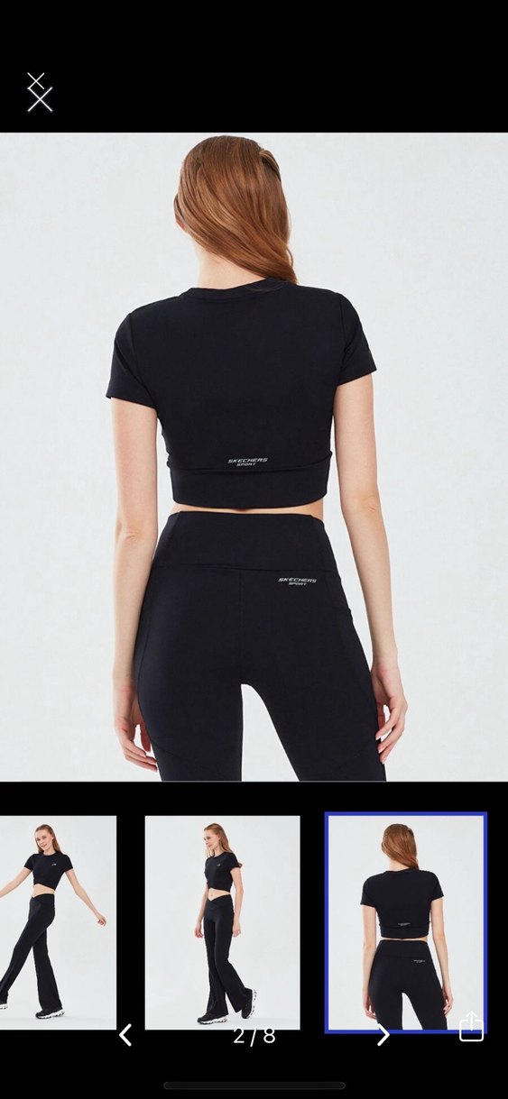 Skechers Siyah İspanyol Paça Tayt Spor - Görsel 2