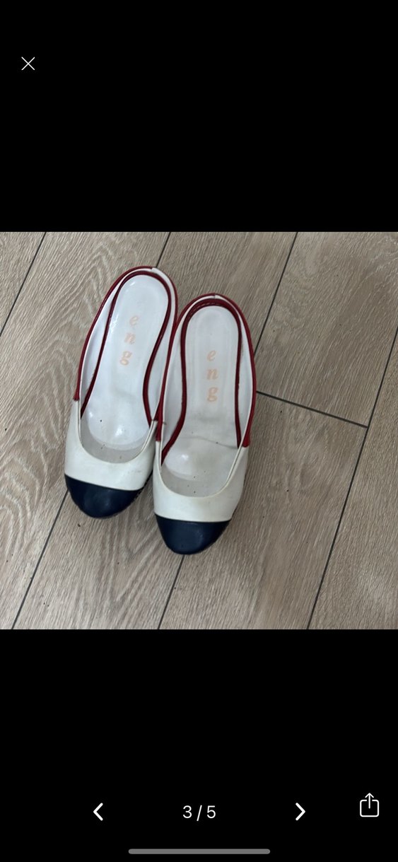 Çizgili Topuklu Beyaz Kadın Ayakkabı - Görsel 3