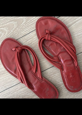 Kırmızı Bohem Stiletto Topuklu Kadın Sandalet - Görsel 2