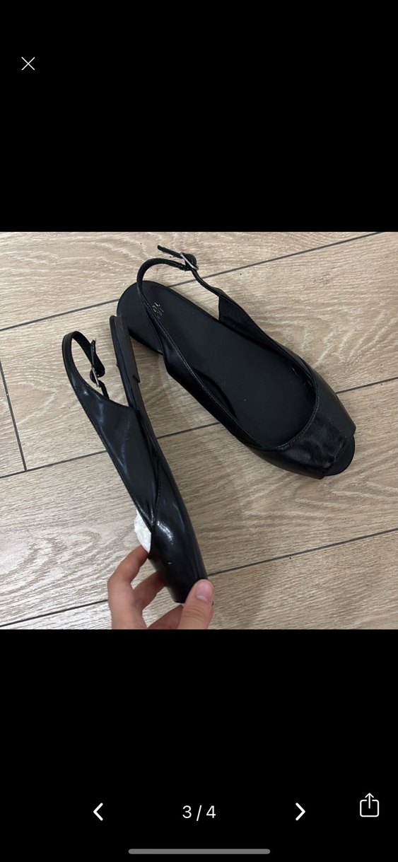 Siyah Tokalı Blok Topuklu Kadın Babet - Görsel 3