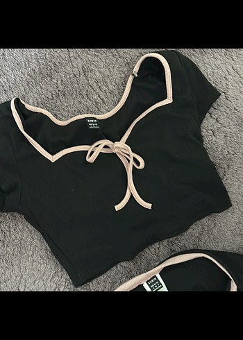 Siyah V Yaka Kadın Spor Takım - Görsel 6