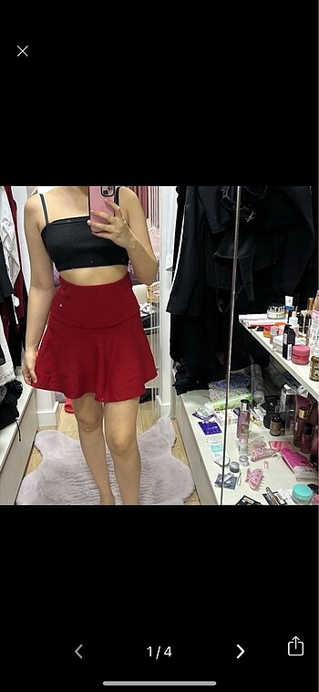 Zara mini kırmızı etek