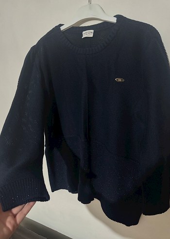 Kadın lacivert Uzun Kollu Örgü Kazak - Görsel 3