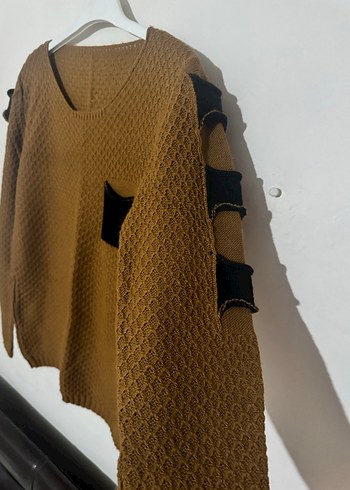 Kahverengi Triko Kadın Kazak - Görsel 2