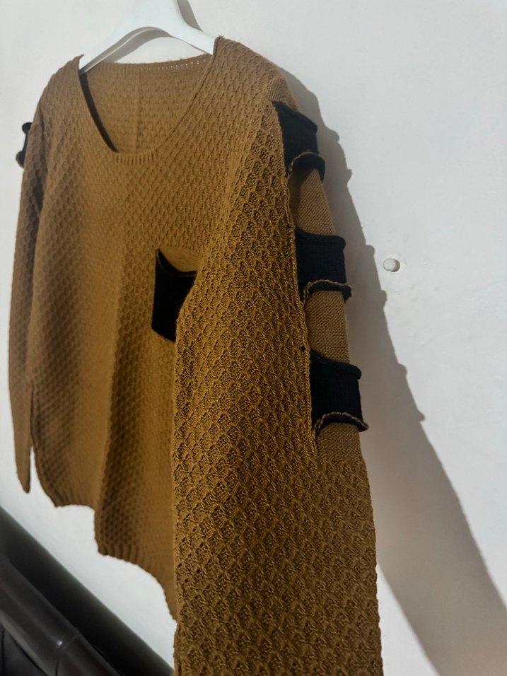 Kahverengi Triko Kadın Kazak - Görsel 2