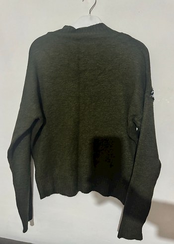 Gri Nakış detaylı Kadın Triko Kazak - Görsel 5