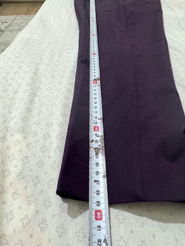 Kadın Mor Kumaş Pantolon - Düzenli Kesim - Görsel 5