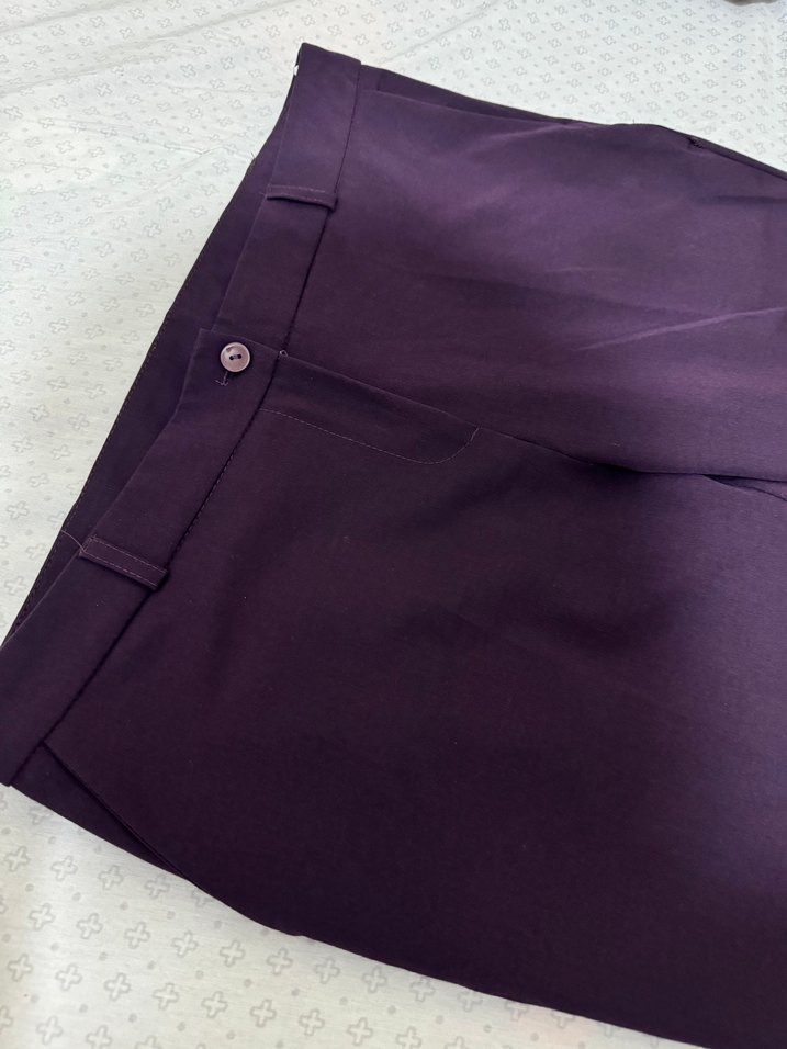 Kadın Mor Kumaş Pantolon - Düzenli Kesim - Görsel 3