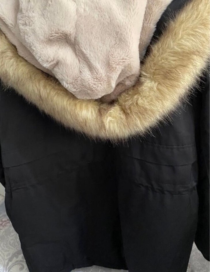 Siyah Kürklü Kadın Kışlık Mont - Görsel 2