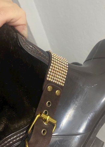 Kahverengi Süet Tokalı Dizüstü Çizme - Görsel 3