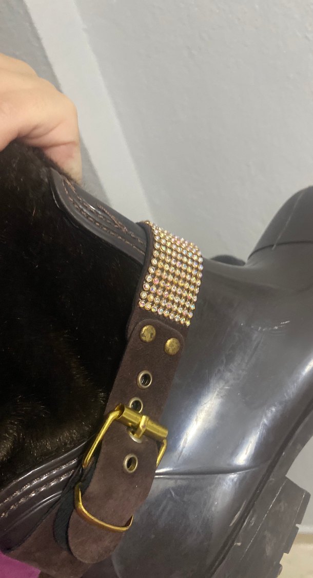 Kahverengi Süet Tokalı Dizüstü Çizme - Görsel 3