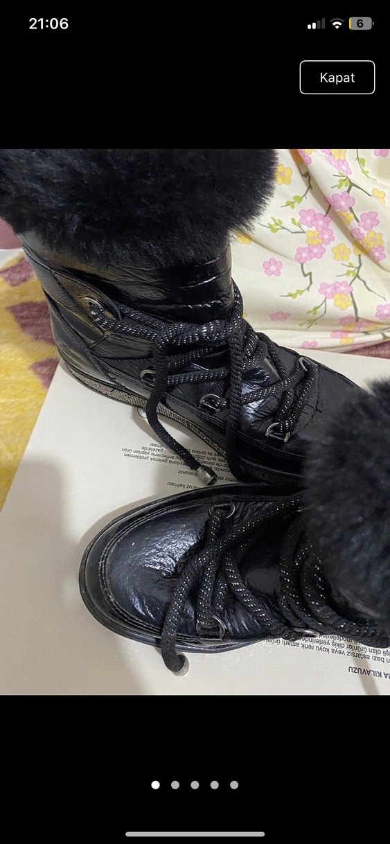 Kürklü Siyah Platform Kadın Bot - Görsel 2