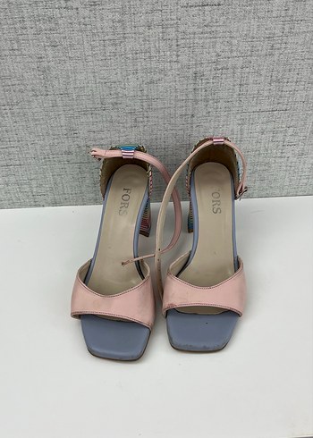 Kadın Çok Renkli Bağcıklı Blok Topuklu Ayakkabı - Görsel 2