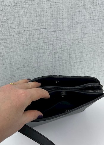 Siyah Süet Kadın Omuz Çantası - Görsel 3