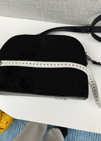 Siyah Süet Kadın Omuz Çantası - Görsel 5