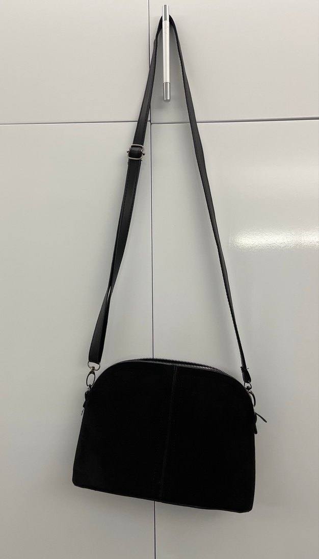 Siyah Süet Kadın Omuz Çantası - Görsel 4