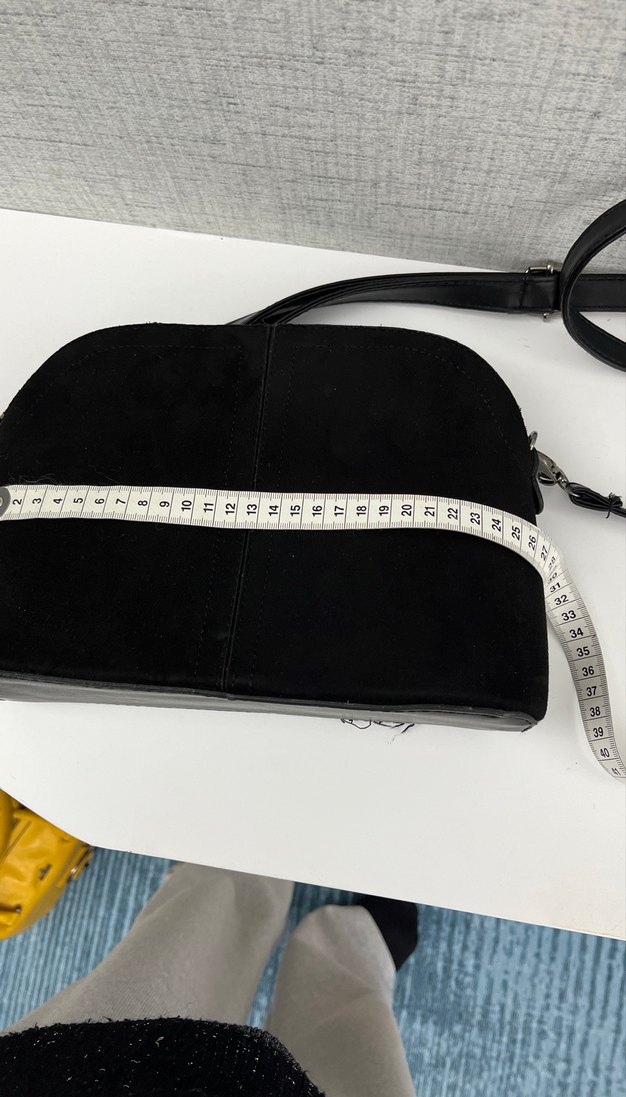 Siyah Süet Kadın Omuz Çantası - Görsel 5