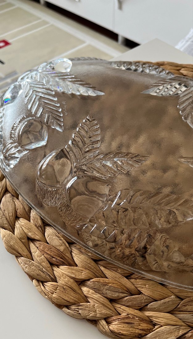 Yılan Desenli Bohem Cam Tabak - Görsel 2