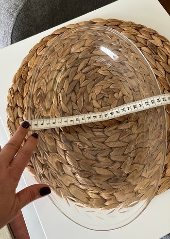 Desenli Kenarlı Şeffaf Oval Tabak - Görsel 4