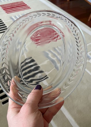 Desenli Kenarlı Şeffaf Oval Tabak - Görsel 2