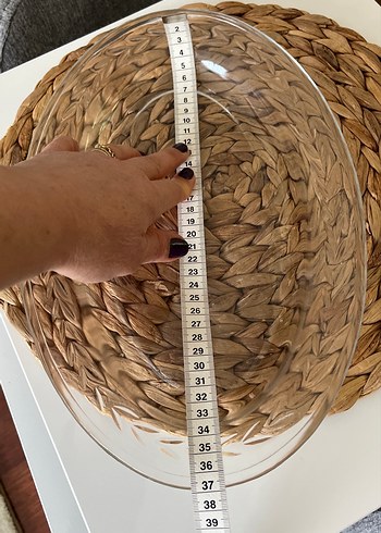 Desenli Kenarlı Şeffaf Oval Tabak - Görsel 3