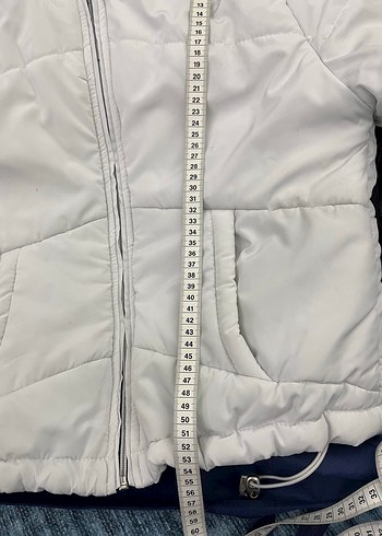 Kadın Beyaz Midi Mont, Fermuarlı, Yüksek Yaka - Görsel 8