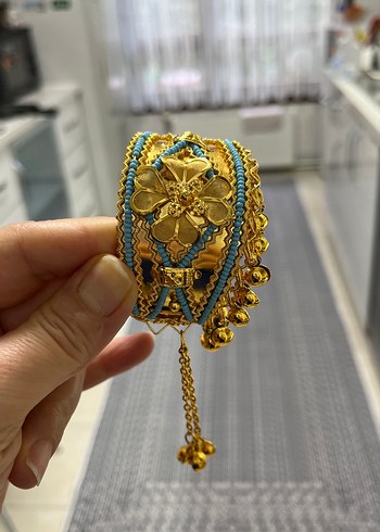 Nakışlı Altın Renkli Boncuklu Kadın Bileklik - Görsel 2