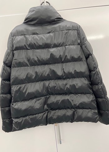 Kadın Siyah Midi Kışlık Şişme Mont - Görsel 4