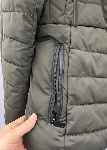 Kadın Midi Kış Montu Kürklü Kapüşonlu - Görsel 4