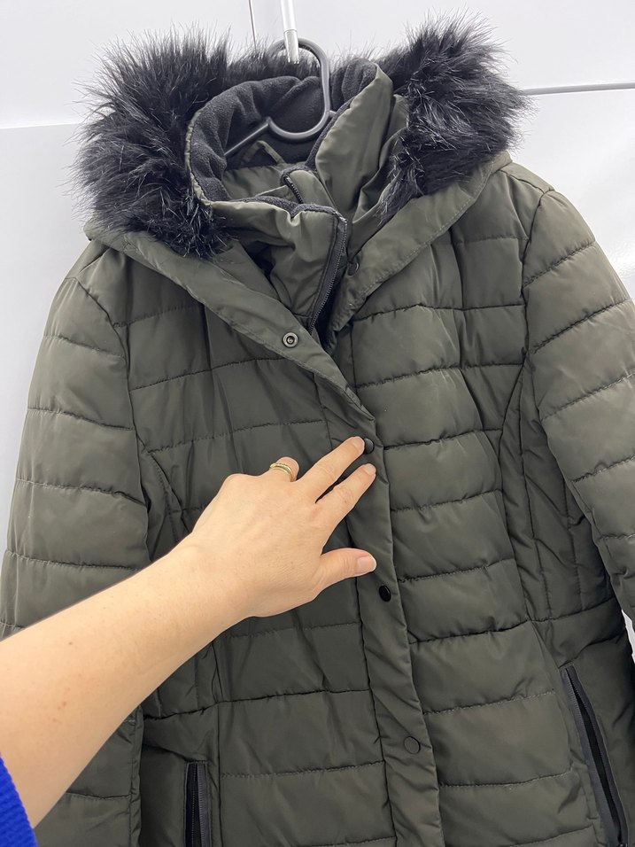 Kadın Midi Kış Montu Kürklü Kapüşonlu - Görsel 2