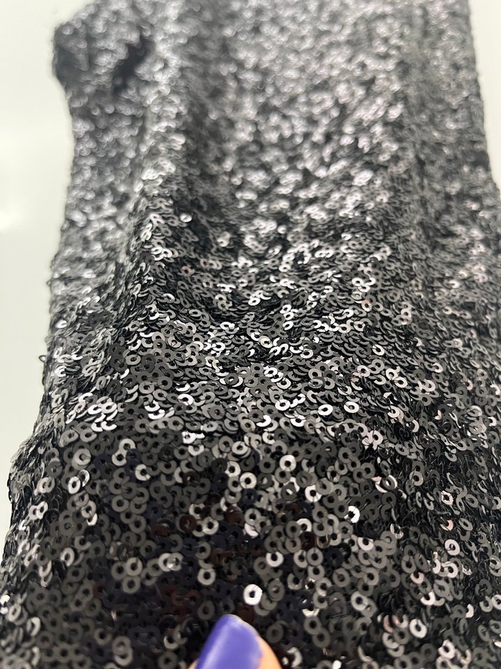 Siyah Payetli Kadın Kumaş Pantolon - Görsel 4