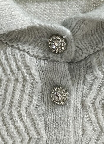 xxl Beden gri Renk Gri düğmeleri taş detaylı elbise 