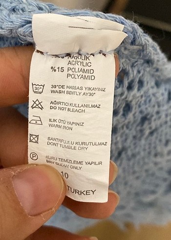 Bohem Tarz Örgü Mavi Kadın Hırka - Görsel 4