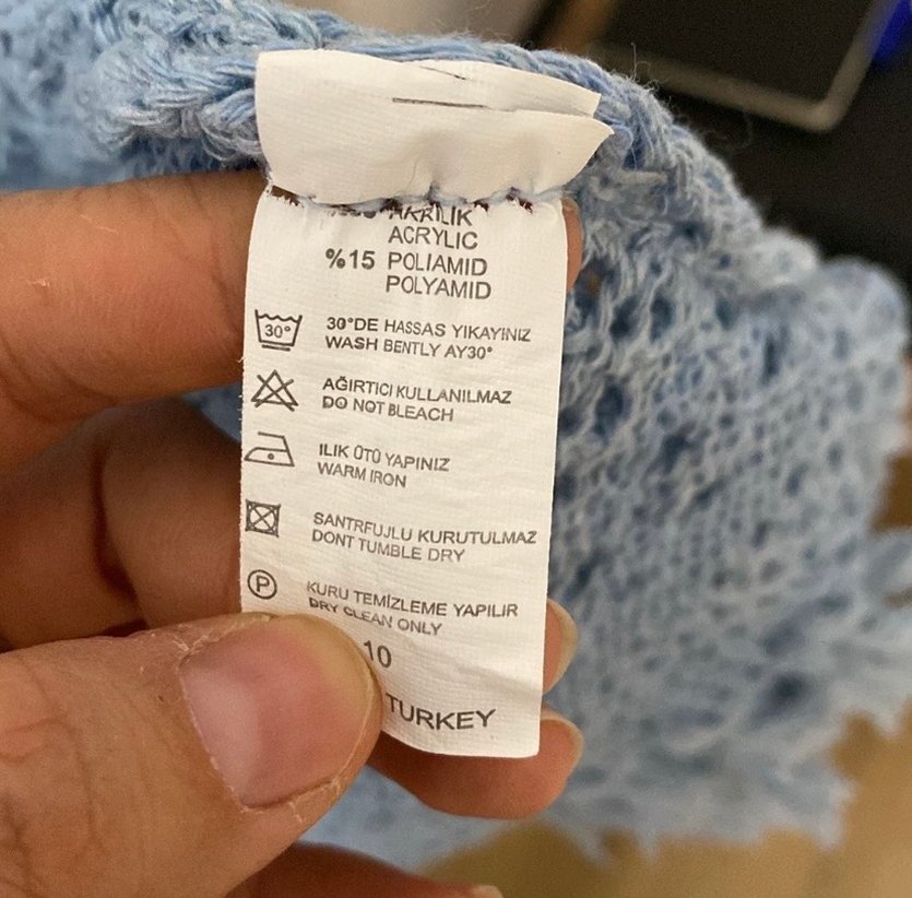 Bohem Tarz Örgü Mavi Kadın Hırka - Görsel 4