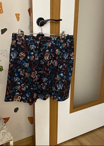 Çiçek Desenli Pilili Mini Etek - Görsel 4