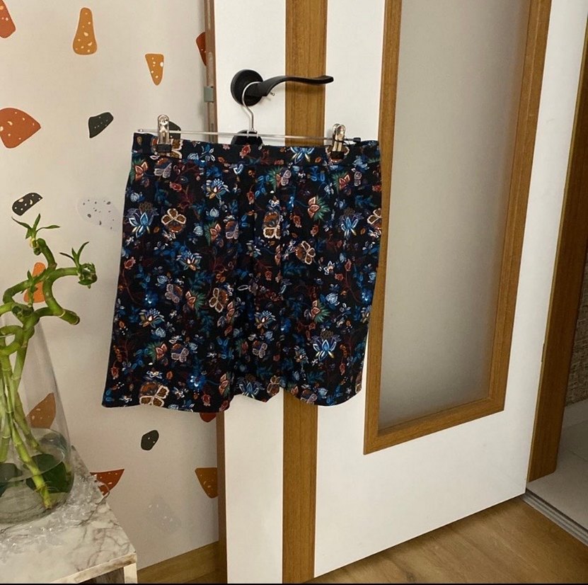 Çiçek Desenli Pilili Mini Etek - Görsel 4