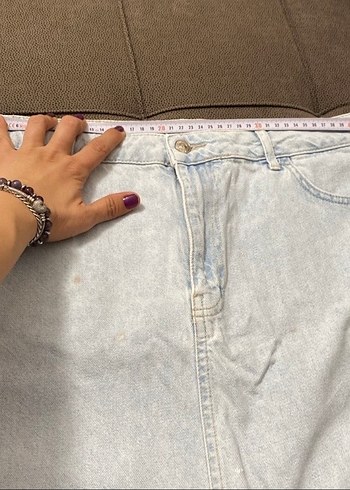 Kot Kadın Denim Mini Etek - Görsel 3