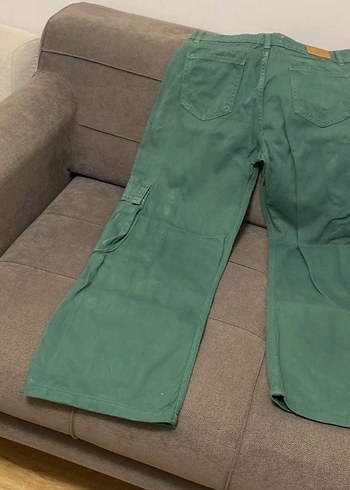 Yeşil Rahat Kesim Kadın KotPantolon - Görsel 4