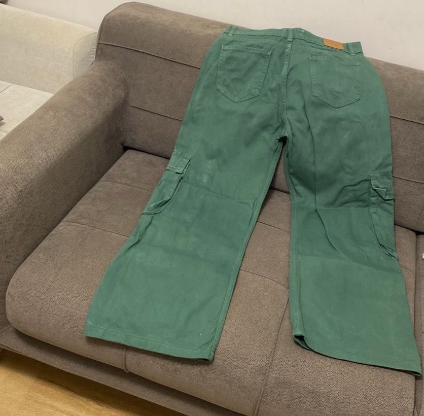 Yeşil Rahat Kesim Kadın KotPantolon - Görsel 4