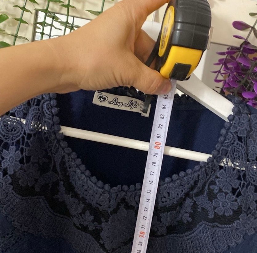 Nakışlı Lacivert Bohem Kolsuz Keten Elbise - Görsel 3