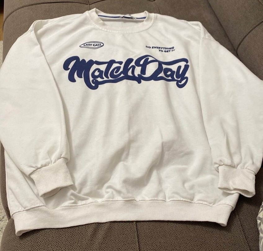 Beyaz Uzun Kollu Baskılı Sweatshirt - Görsel 2