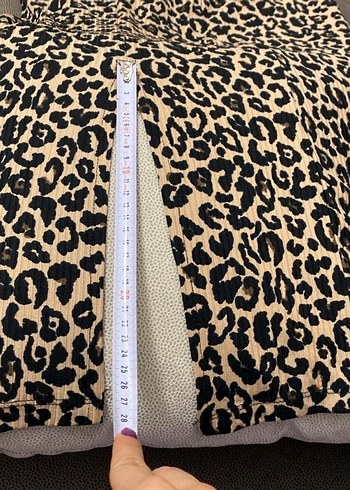 Kahverengi Leopar Desenli yırtmaçlı Kadın Etek - Görsel 4