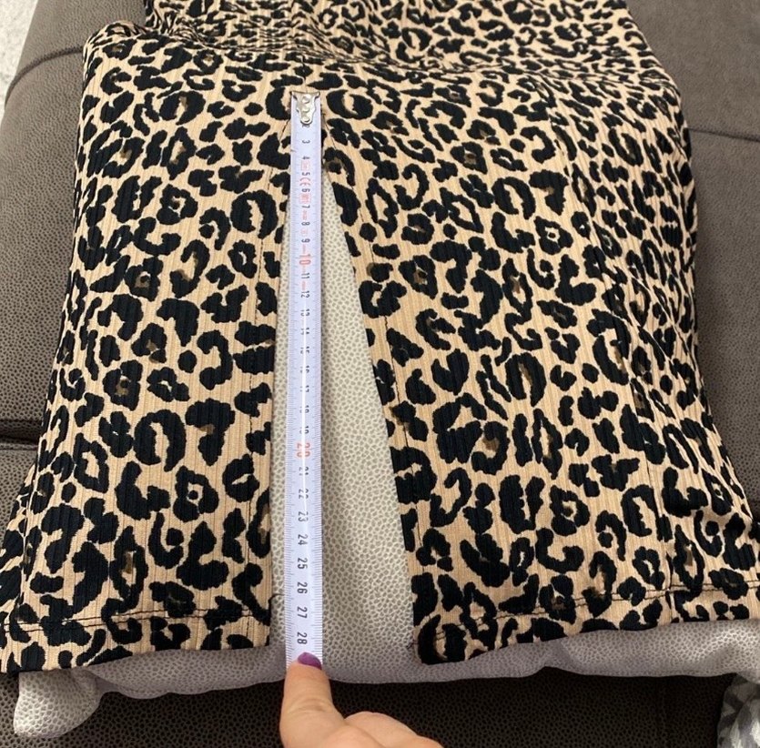 Kahverengi Leopar Desenli yırtmaçlı Kadın Etek - Görsel 4