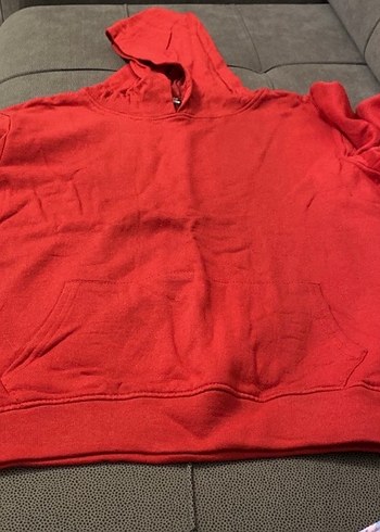 Koyu Kırmızı Kapüşonlu Kadın Sweatshirt - Görsel 2