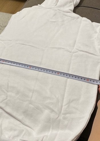 Baskılı Kapüşonlu Beyaz kadın Sweatshirt - Görsel 4