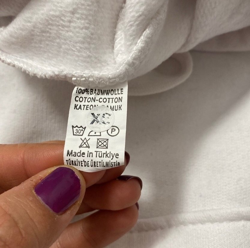 Baskılı Kapüşonlu Beyaz kadın Sweatshirt - Görsel 3