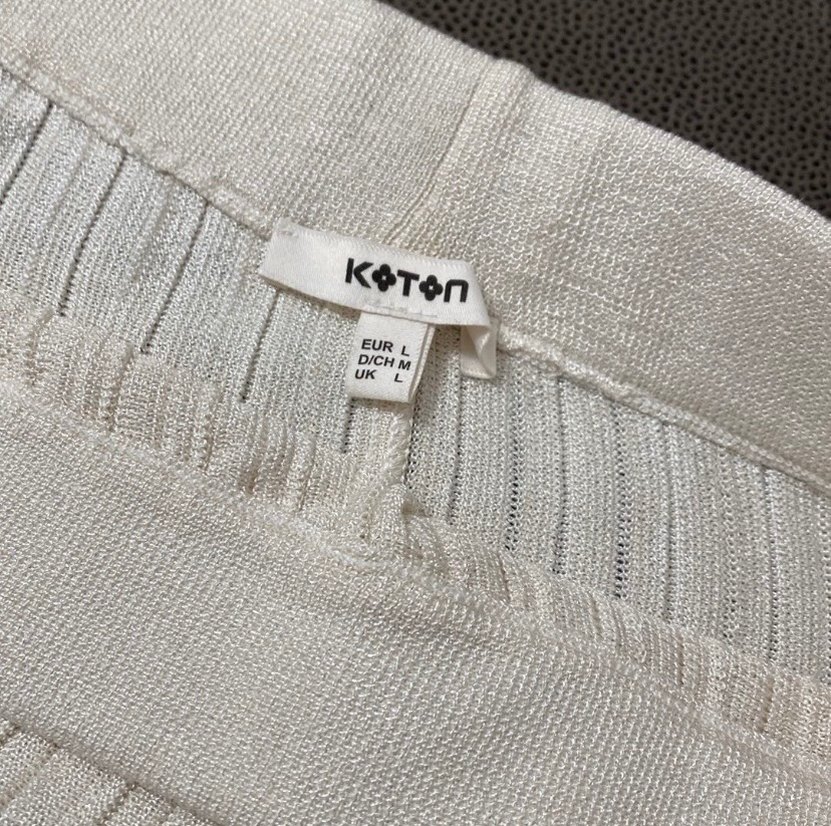 Beyaz Pilili Kadın Uzun Keten Etek - Görsel 3